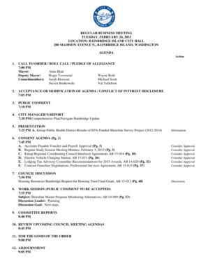 Application for leave school - REGULAR BUSINESS MEETING TUESDAY FEBRUARY 24 2015 - ci bainbridge-isl wa