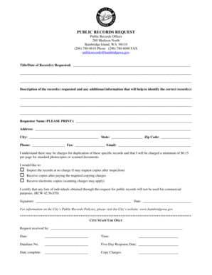 Public Records Request Form