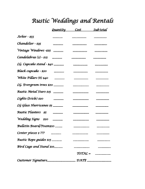 Audit template excel - Rustic Weddings and Rentals - cityofasotinorg