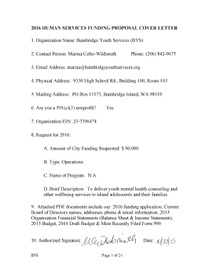 School address number example - 2016 HUMAN SERVICES FUNDING APPLICATION FINAL