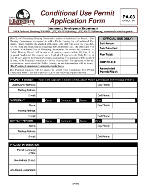 Property rental invoice template - Conditional Use Permit 3 Application Form - Ellensburg