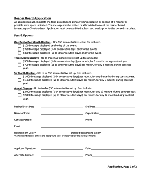 Aca format - Reader Board Application - Des Moines Washington