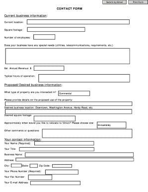 Hotel price list design - Contact Form - Town of Vinton VA