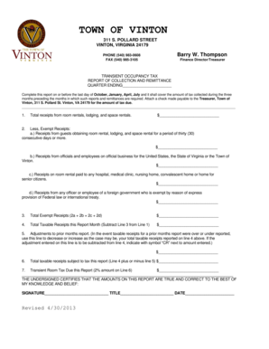 Generic application form - V in to n - vintonva