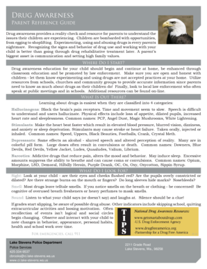 Official letter format - Drug Awareness - Lake Stevens WA - lakestevenswa