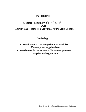 Puerto rico power of attorney - EXHIBIT B MODIFIED SEPA CHECKLIST AND PLANNED ACTION EIS