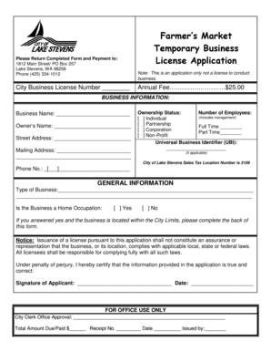 Lake stevens business license
