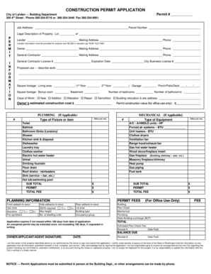 Burn rate template - CONSTRUCTION PERMIT APPLICATION - Lynden Washington - lyndenwa