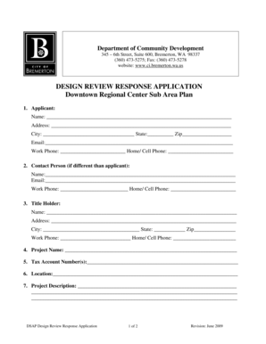 Lost title application texas pdf - DESIGN REVIEW RESPONSE APPLICATION Downtown Regional - ci bremerton wa