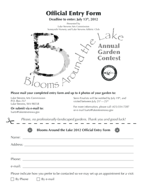 Sba form 413 pdf - Ofcial Entry Form - Lake Stevens Washington - lakestevenswa