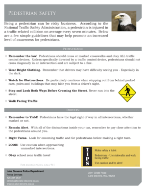 Laboratory customer satisfaction survey examples - Pedestrian Safety - Lake Stevens Washington - lakestevenswa