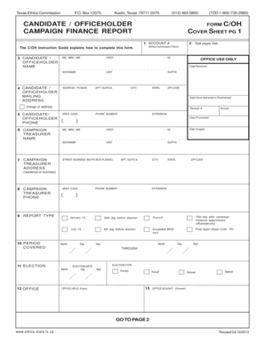 Texas Ethics Commission Campaign Finance Report