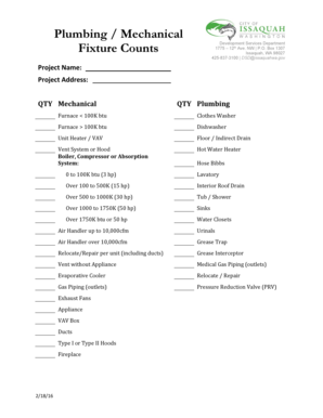 Expo to log form - Plumbing Mechanical Fixture Counts - Issaquah WA - ci issaquah wa