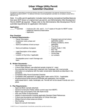 Booking form template excel download - Urban Village Utility Permit Submittal Checklist - ci issaquah wa