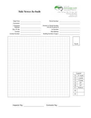 Dot forms - Side Sewer Asbuilt - ci issaquah wa