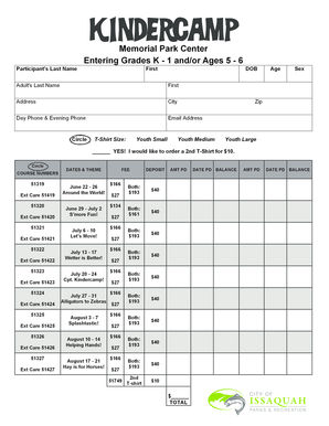 Course roster cornell - Memorial Park Center Entering Grades K - 1 andor Ages 5 - 6 - ci issaquah wa