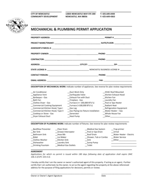 Personal financial statement worksheet - MECHANICAL PLUMBING PERMIT APPLICATION - ci newcastle wa