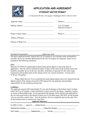 Ring size chart women - Hydrant Meter Permit Application and Agreement - langleywa