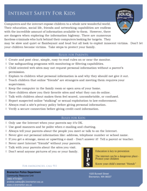 Assembly procedure template - Internet Safety For Kids - Bremerton - ci bremerton wa