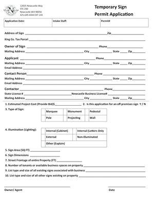 Simple contract - Way Temporary Sign - Newcastle - ci newcastle wa