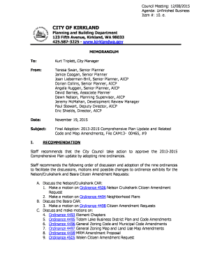 Rental application form - Agenda Unfinished Business - kirklandwa