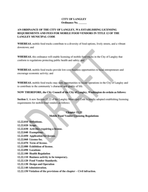 Printable dot physical forms - AN ORDINANCE OF THE CITY OF LANGLEY, WA ESTABLISHING LICENSING - langleywa