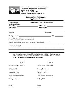 Boundary Line Adjustment Application Form