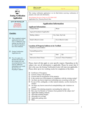 Edd disability form for doctor to fill out - Zoning Verification Application - City of Puyallup - cityofpuyallup