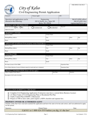 Summary of third amendment - Civil Engineering Permit Application - kelso