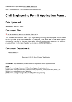 Civil Engineering Permit Application Form - Kelso - kelso