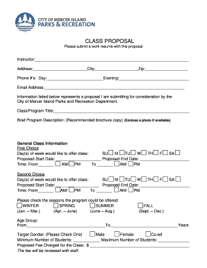 Saps 3m a form pdf download - CLASS PROPOSAL - Mercer Island Washington