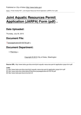 Hold harmless letter - Joint Aquatic Resources Permit Application JARPA Form pdf - kelso