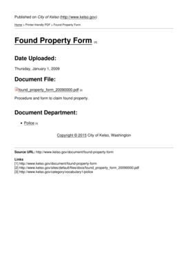 Found Property Form - Kelso - kelso