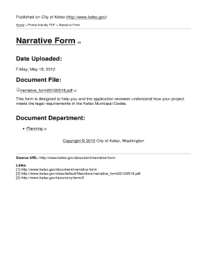 Grievance form pdf - Narrative Form - Kelso - kelso