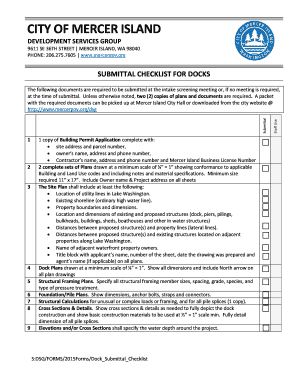 Kristin campanelli - SUBMITTAL CHECKLIST FOR DOCKS