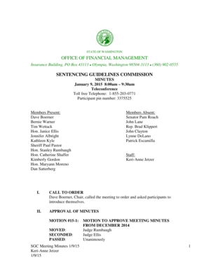 Ohio land contract form - Sentencing Guidelines Commission Meeting Minutes - January 9 2015 - ofm wa