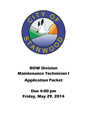 I94 form - ROW Division Maintenance Technician I Application Packet