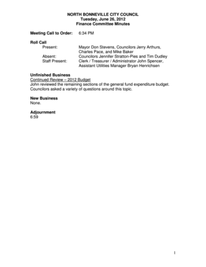 Playsheet template - Mayor Don Stevens, Councilors Jerry Arthurs, - northbonneville