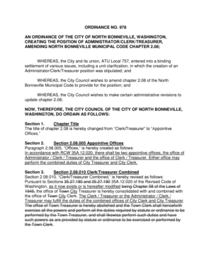 Cheque received receipt format in word - ORDINANCE NO 978 AN ORDINANCE OF THE CITY OF NORTH - northbonneville