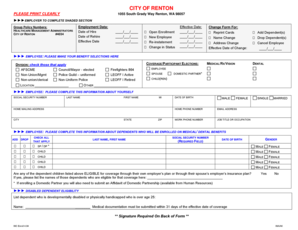 City of Renton Employee Benefits Enrollment Form