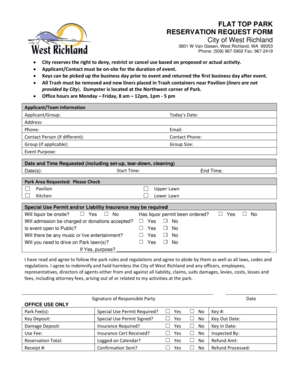 LAT TOP RRESERVATION REQUEST FORM City o ichland - westrichland