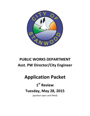 Questionnaire template pdf - PUBLIC WORKS DEPARTMENT Asst PW DirectorCity Engineer - ci stanwood wa