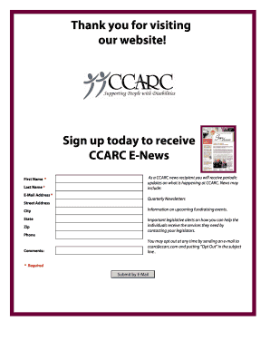 CCARC E-News Signup Form