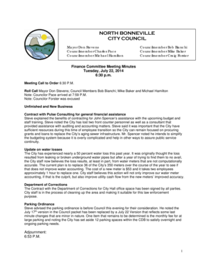 Sample policies and procedures manual for small business - Roll Call Mayor Don Stevens Council Members Bob Bianchi Mike Baker and Michael Hamilton - northbonneville