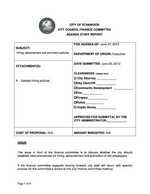 Open house form - CITY COUNCIL FINANCE COMMITTEE - ci stanwood wa