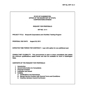 RFP No RFP 15-11 STATE OF WASHINGTON OFFICE OF THE