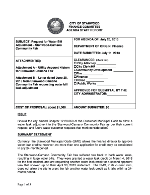 Staff meeting sign in sheet - SUBJECT Request for Water Bill - ci stanwood wa