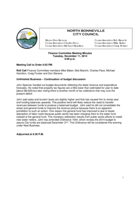 How to bill for consulting services sample - Roll Call Finance Committee members Mike Baker Bob Bianchi, Charles Pace, Michael - northbonneville