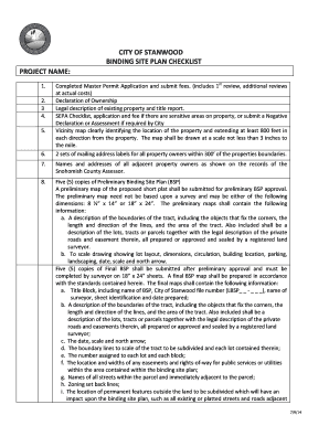 Data acquisition form nadra - BINDING SITE PLAN CHECKLIST - ci stanwood wa