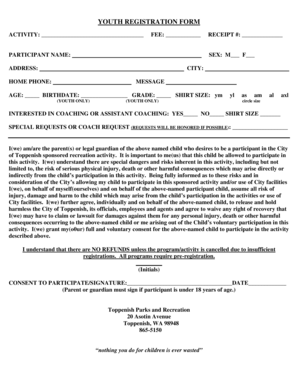 Youth Registration Form